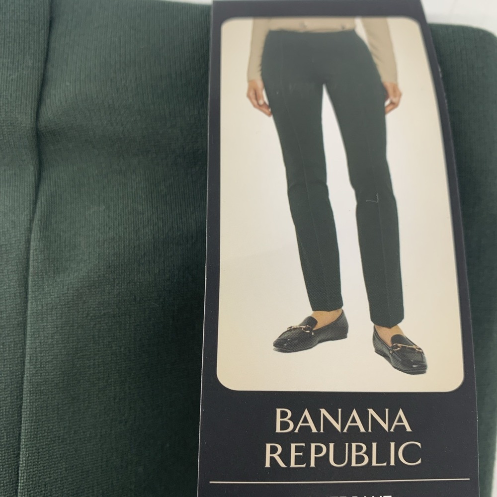 New Banana Republic Women's Pull-On Straight Leg Ponte Pants Green Large 12-14